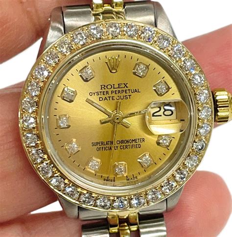 rolex gold and diamond encrusted|rolex diamond bezel watches.